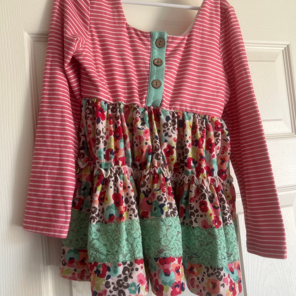 Cheeky Plum Pink Striped and Floral Long Sleeve Top